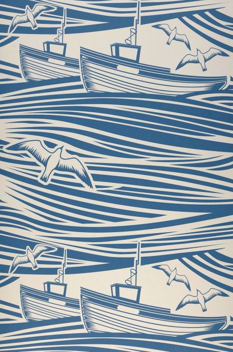 Maritime Wallpaper Wallpaper Ulysses azure blue Roll Width