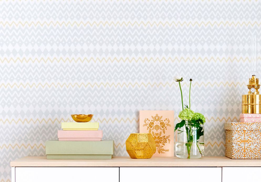 Wallpaper Wallpaper Tomoko light grey Room View
