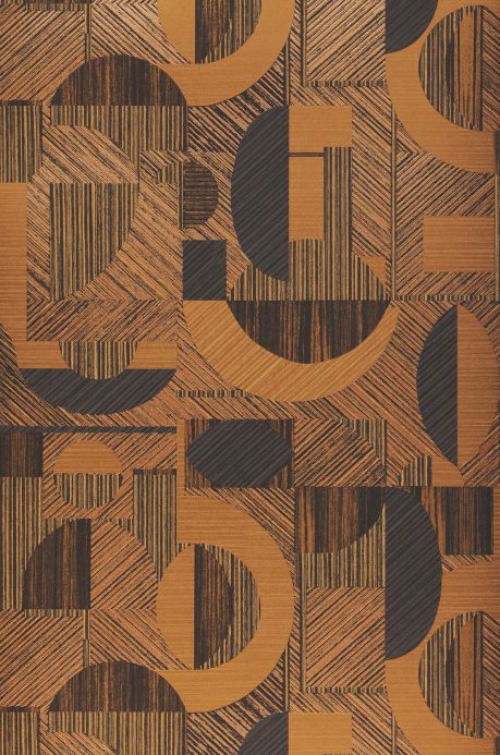 Geometric Wallpaper Wallpaper Paseo beige-brown shimmer Roll Width