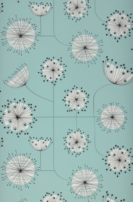 Wallpaper Wallpaper Dandelion Mobile pastel turquoise Roll Width