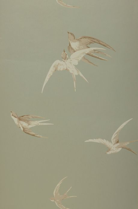 Papier peint avec des oiseaux Papier peint Izanami gris ciment clair Bahnbriet