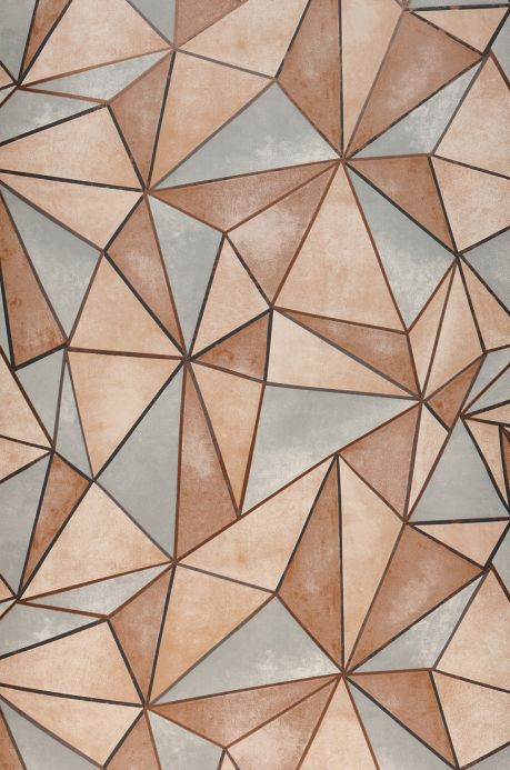 Papel pintado geométrico Papel pintado Mirage tonos de marrón Ancho rollo