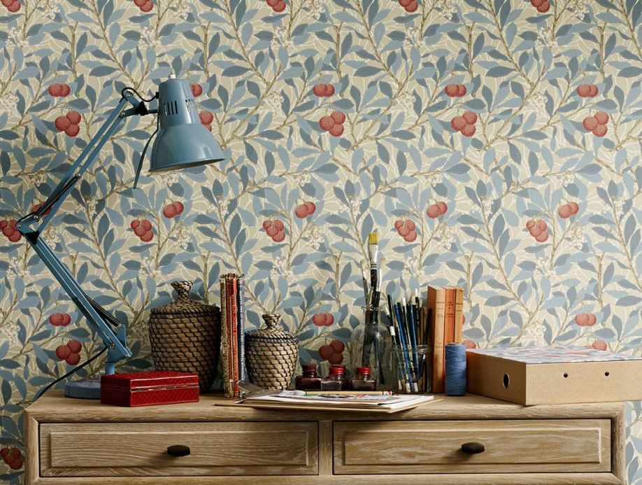 Paper-based Wallpaper Wallpaper Antonia pastel blue Room View