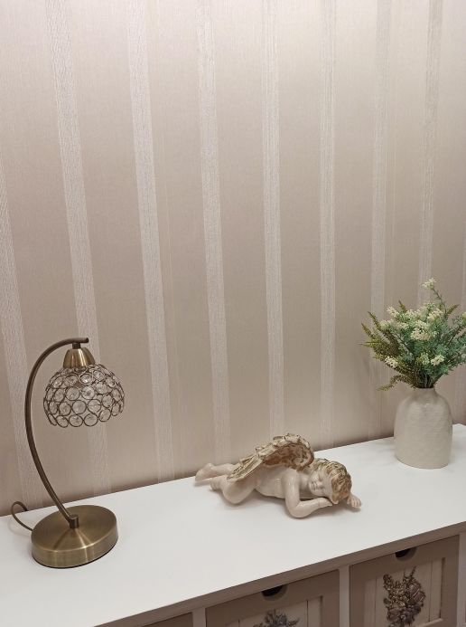 Striped Wallpaper Wallpaper Severus cream Room View