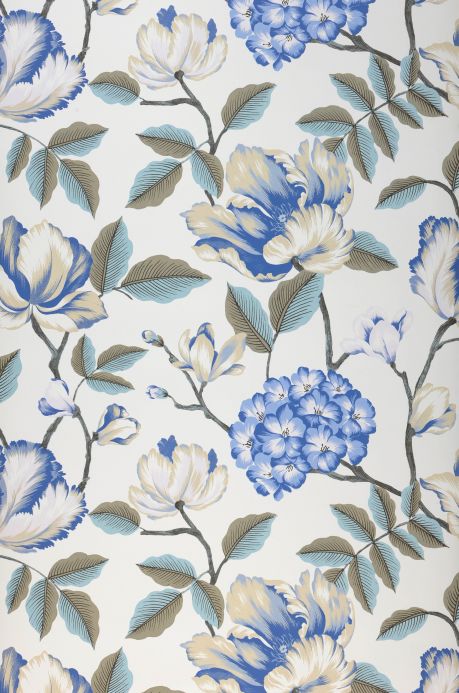 Papel de parede floral Papel de parede Alba branco Largura do rolo
