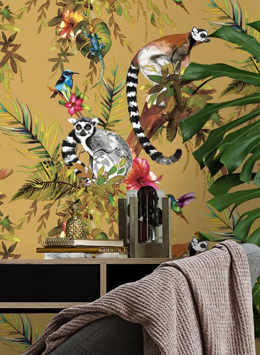 Animal Wallpaper Wallpaper Madagascar sand yellow Room View