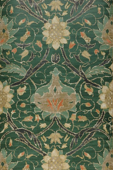 Damask Wallpaper Wallpaper Embry pine green Roll Width