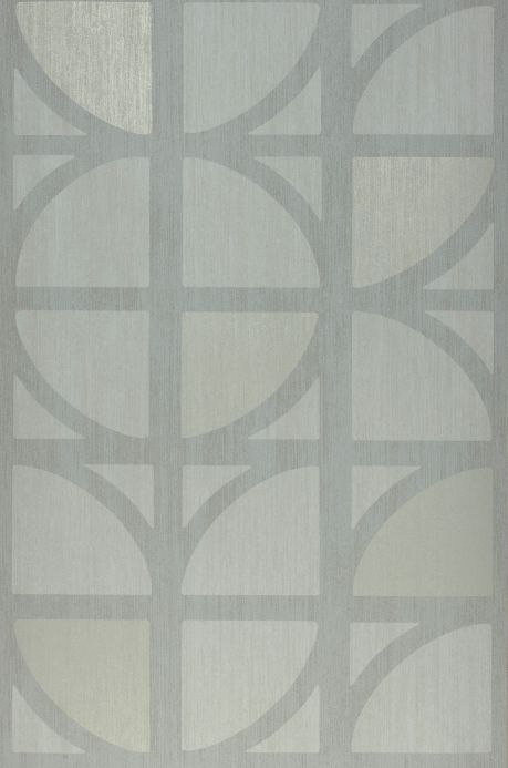 Papier peint géométrique Papier peint Salima gris mousse Largeur de lé