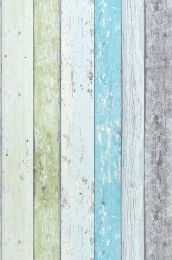 Papel de parede Old Planks turquesa pastel
