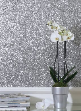 Wallpaper Paragon silver glitter Raumansicht