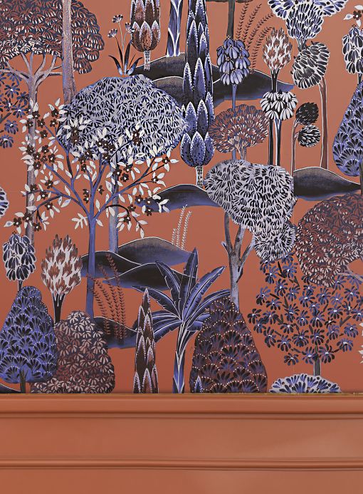 Botanical Wallpaper Wallpaper Akari copper brown Room View
