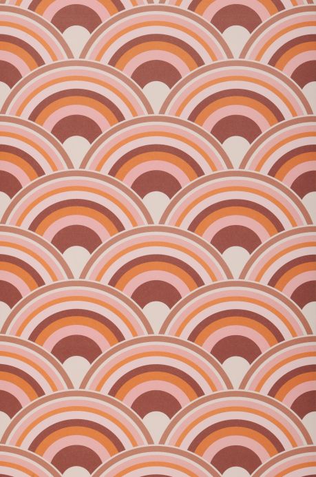 Vintage Wallpaper Wallpaper Retro Rainbow brown orange Roll Width