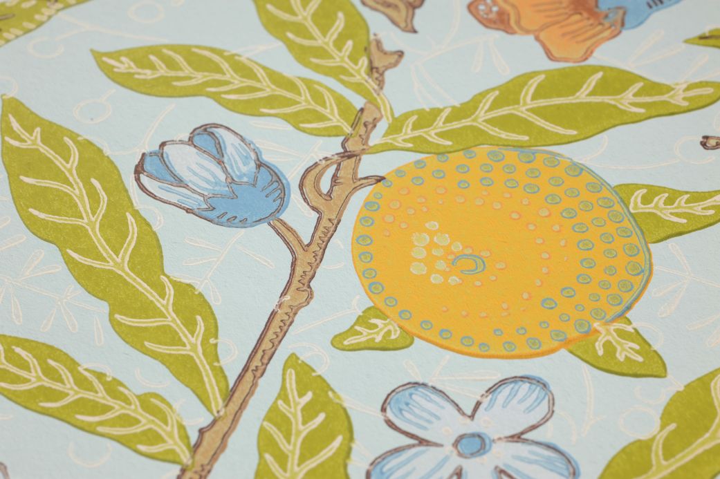 Paper-based Wallpaper Wallpaper Therese pale blue Detail View