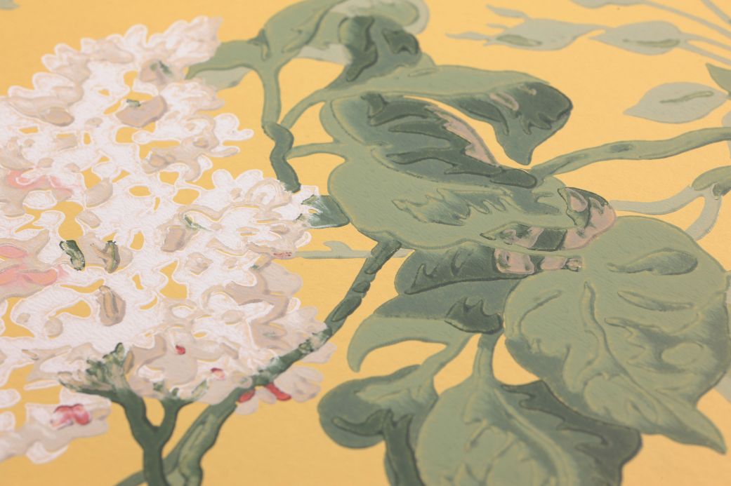 Papel pintado floral Papel pintado Colbert amarillento claro Ver detalle