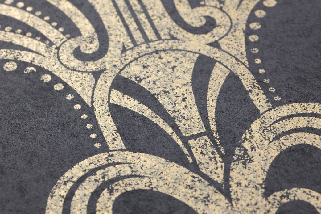 Art Deco Wallpaper Wallpaper Emilia anthracite Detail View