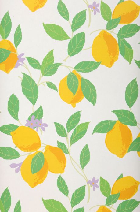 Papel de Parede com Frutas Papel de parede Lemon Lace amarelo Largura do rolo