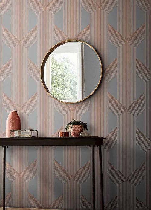 Geometric Wallpaper Wallpaper Nama grey Room View
