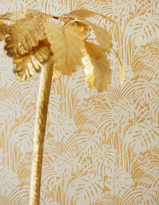 Papier peint botanique Papier peint Persephone doré Vue pièce