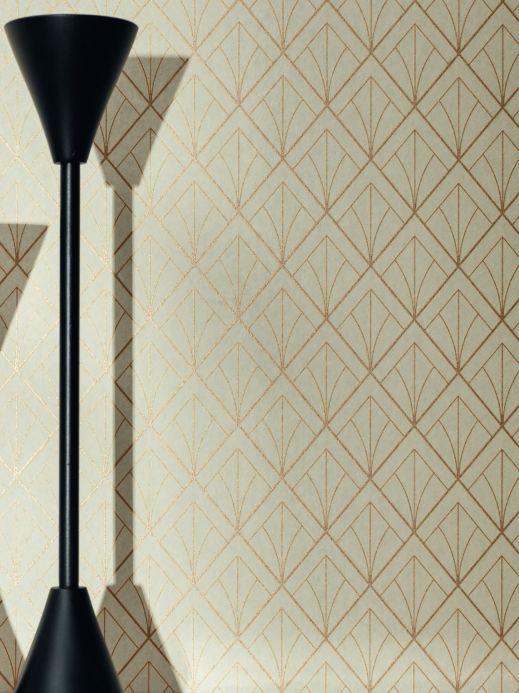 Art Deco Wallpaper Wallpaper Catriona eggshell Room View