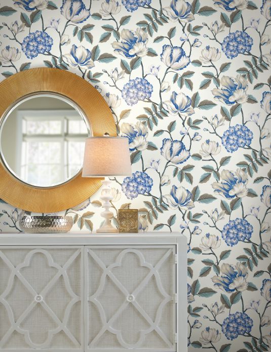 Turquoise Wallpaper Wallpaper Alba white Room View