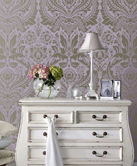 Wallpaper Wallpaper Manus pale lavender Room View