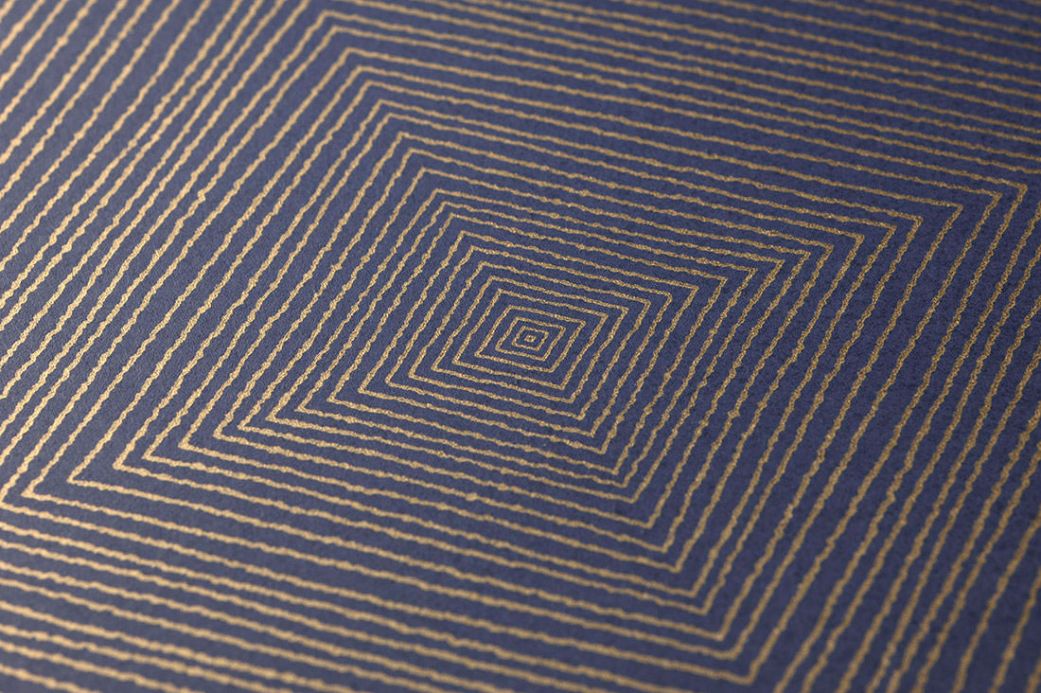 Carta da parati geometrica Carta da parati Rigo blu zaffiro Visuale dettaglio