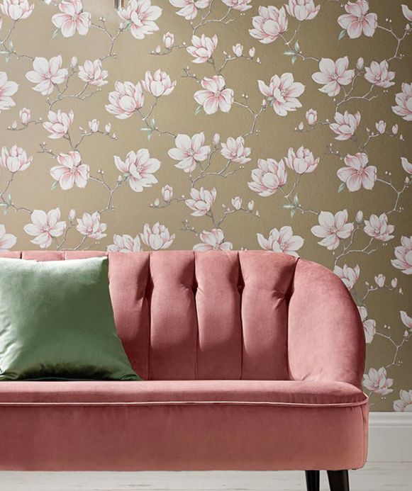 Pink Wallpaper Wallpaper Magnolia pearl beige Room View