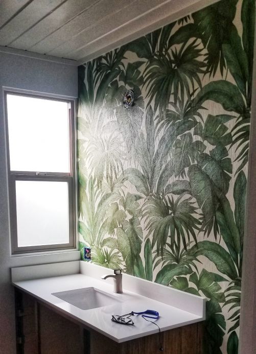 Designer Wallpaper Yasmin shades of green Room View