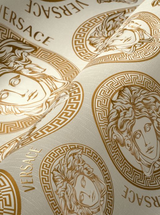 Versace Tapeten Tapete Athene Cremeweiss Detailansicht