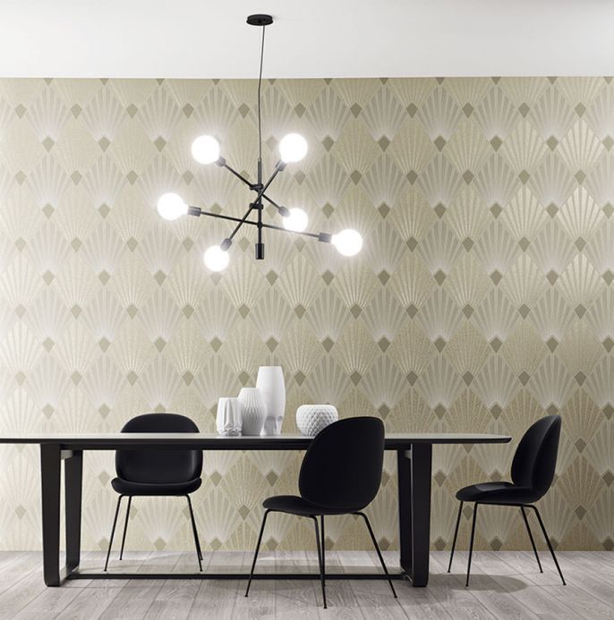 Cream Wallpaper Wallpaper Pontinius light beige grey Room View