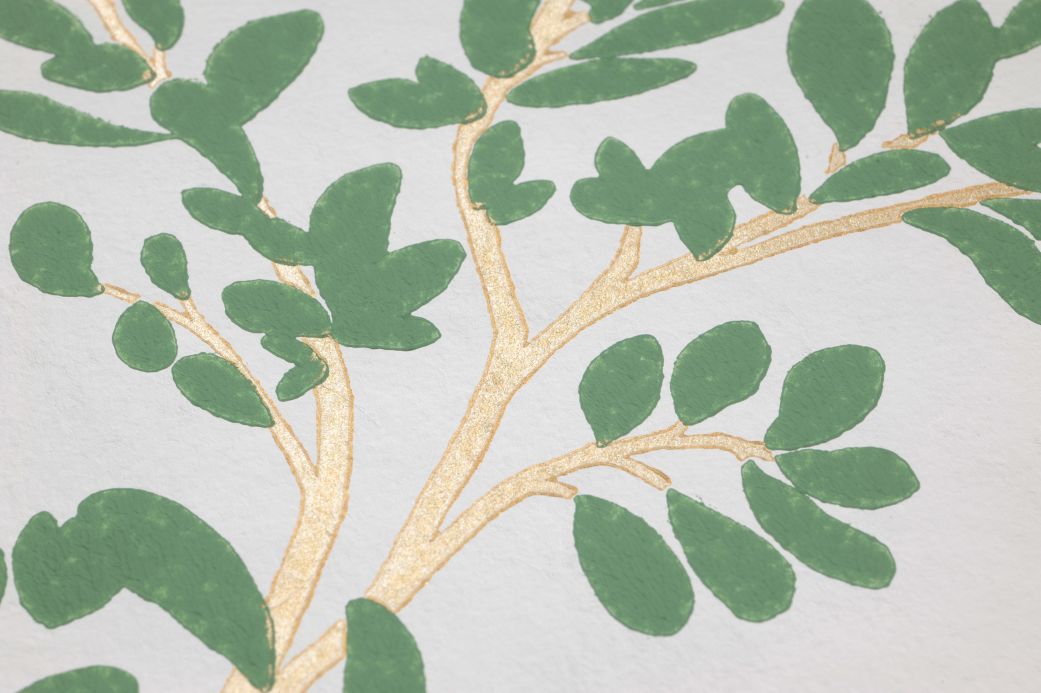 Papel de parede floresta e árvores Papel de parede Olympia verde resedá Ver detalhe