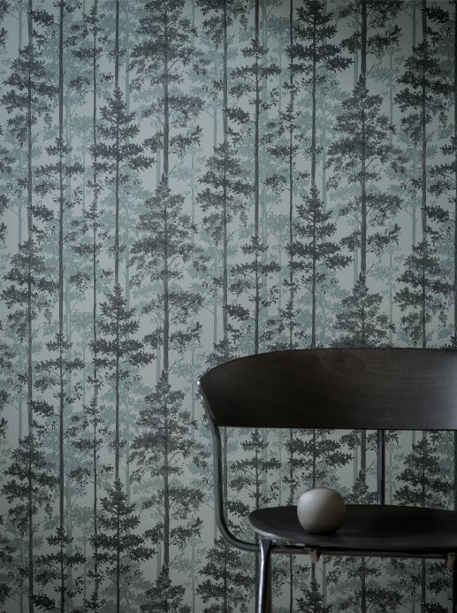 Forest and Tree Wallpaper Wallpaper Valira grey tones Room View