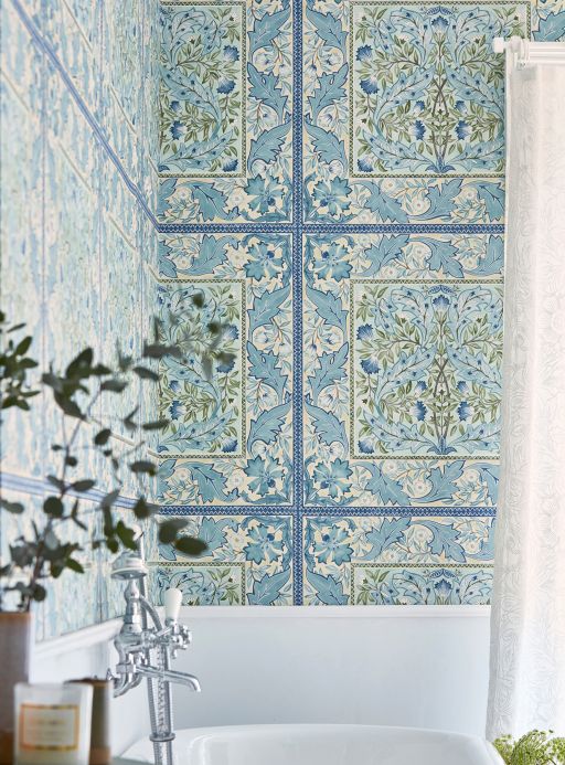 Classic Wallpaper Wallpaper Jella shades of blue Room View