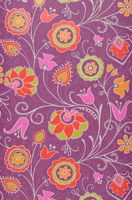 Archiv Papier peint Flora violet Largeur de lé