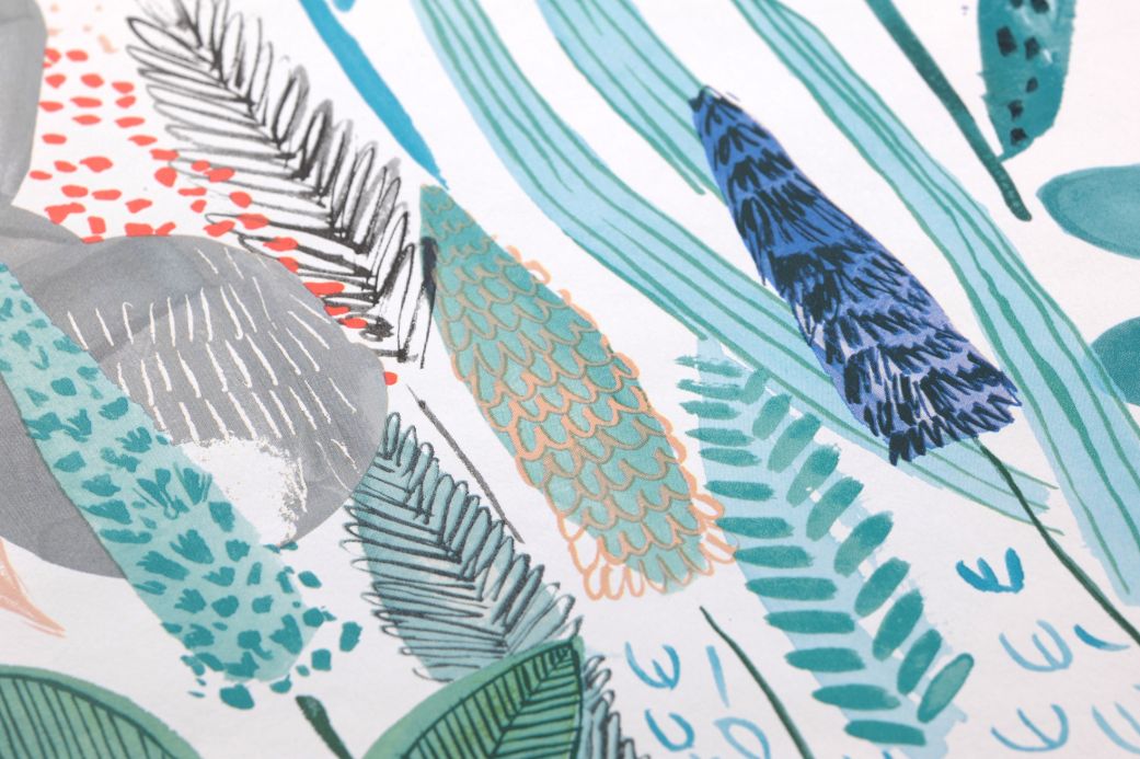 Wallpaper patterns Wallpaper Margo mint turquoise Detail View