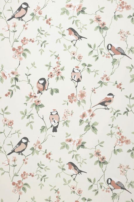 Bird Wallpaper Wallpaper Loredana beige red Roll Width