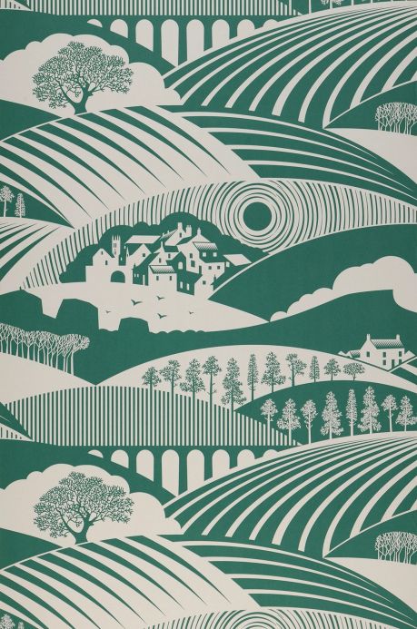 Paper-based Wallpaper Wallpaper Ludovic pine green Roll Width