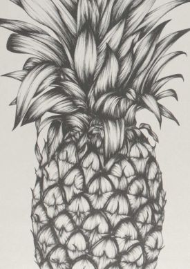 Pineapple Paradise Schwarzgrau Muster