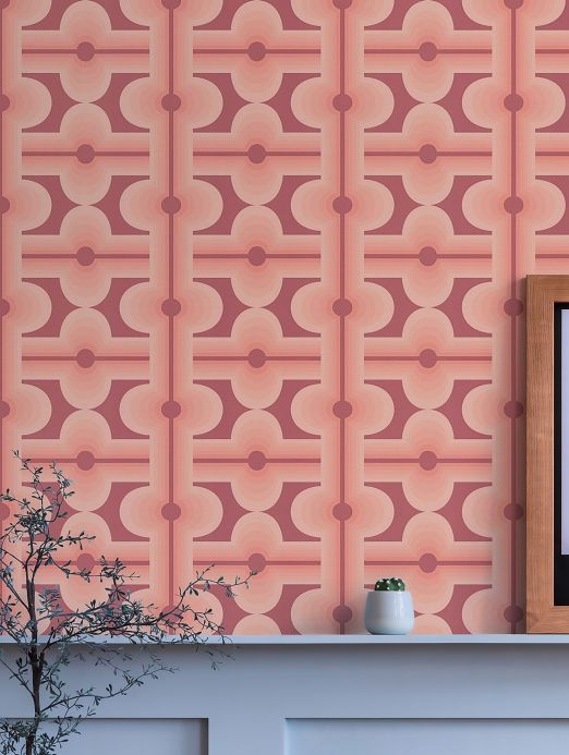 Geometric Wallpaper Wallpaper Deja crimson red Room View