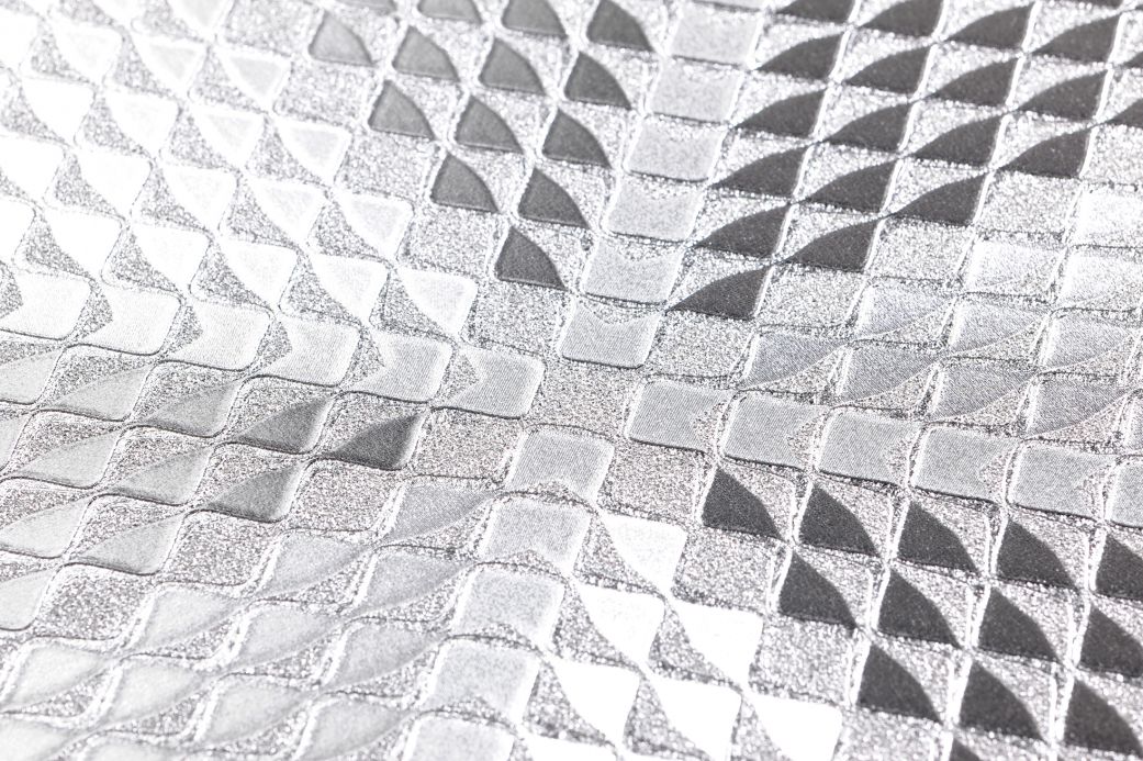 Geometrische Tapeten Tapete Lostar Silber Detailansicht