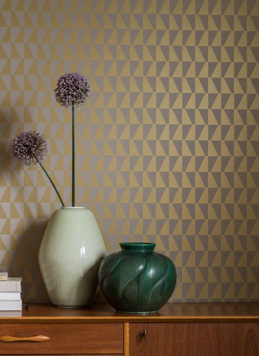 Geometric Wallpaper Wallpaper Balder pearl gold Room View