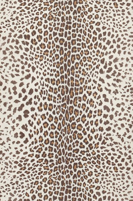 Archiv Wallpaper White Leopard sepia brown Roll Width