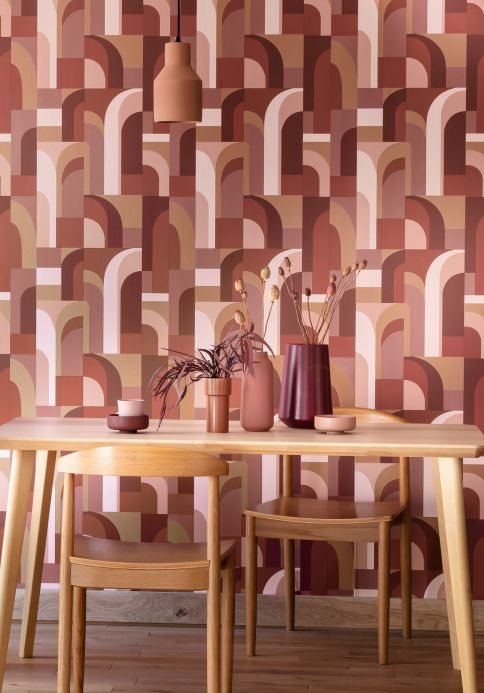 Pink Wallpaper Wallpaper Seizo brown tones Room View