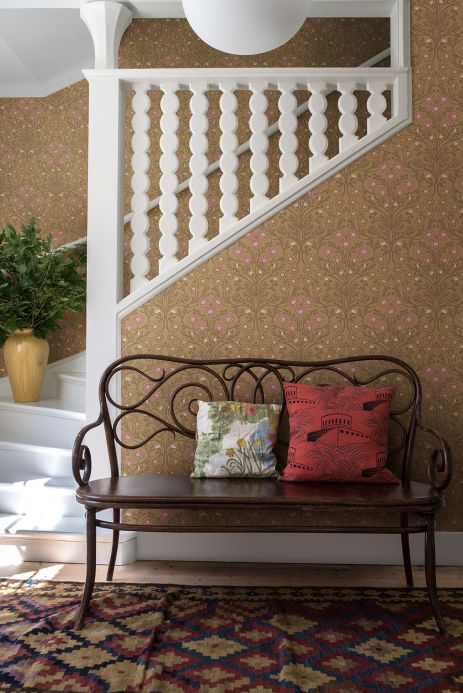 Pink Wallpaper Wallpaper Pelage brown beige Room View