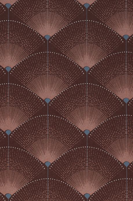 Papel pintado Art Decó Papel pintado Hiromono marrón caoba Detalle A4