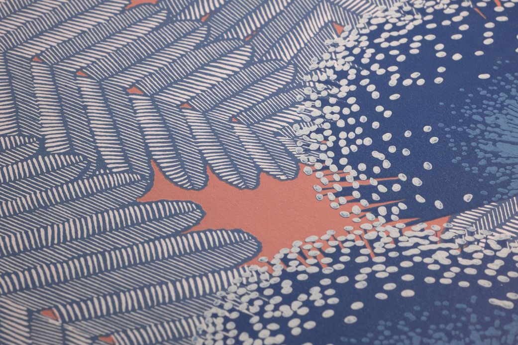 Blaue Tapeten Tapete Tambika Grünblau Detailansicht