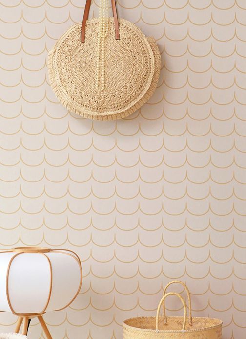 Cream Wallpaper Wallpaper Drop Curtain cream Room View