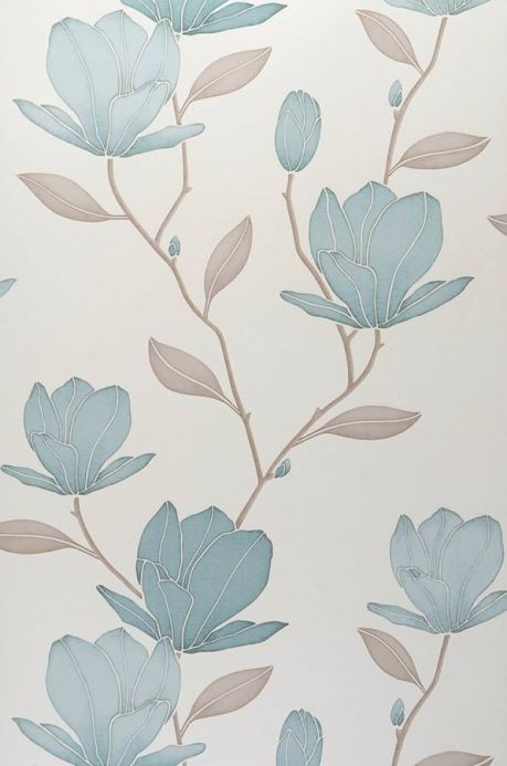 Archiv Papier peint Magnolia turquoise menthe Largeur de lé