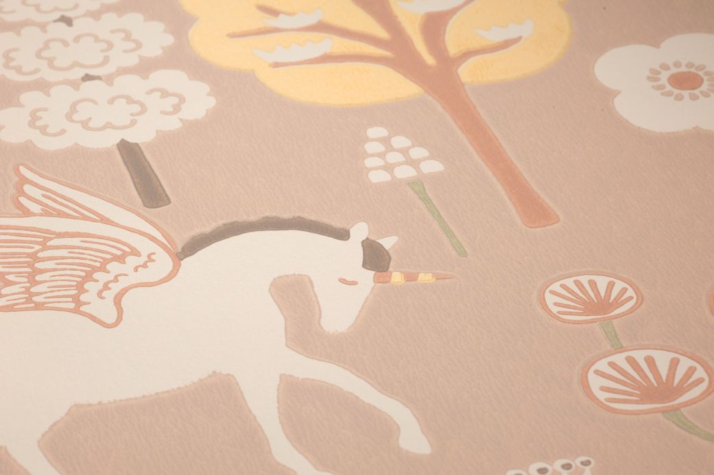 Majvillan Wallpaper Wallpaper True Unicorns beige red-grey Detail View
