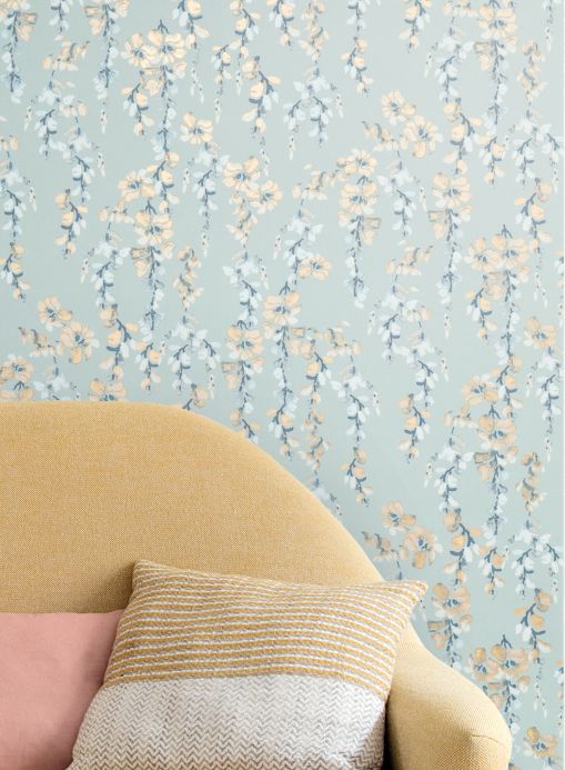 Wallpaper Wallpaper Birla pale mint-turquoise Room View